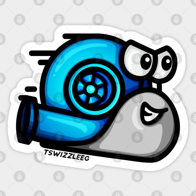 Turbo Snail - Gray/Deep Blue Sticker by hoddynoddy